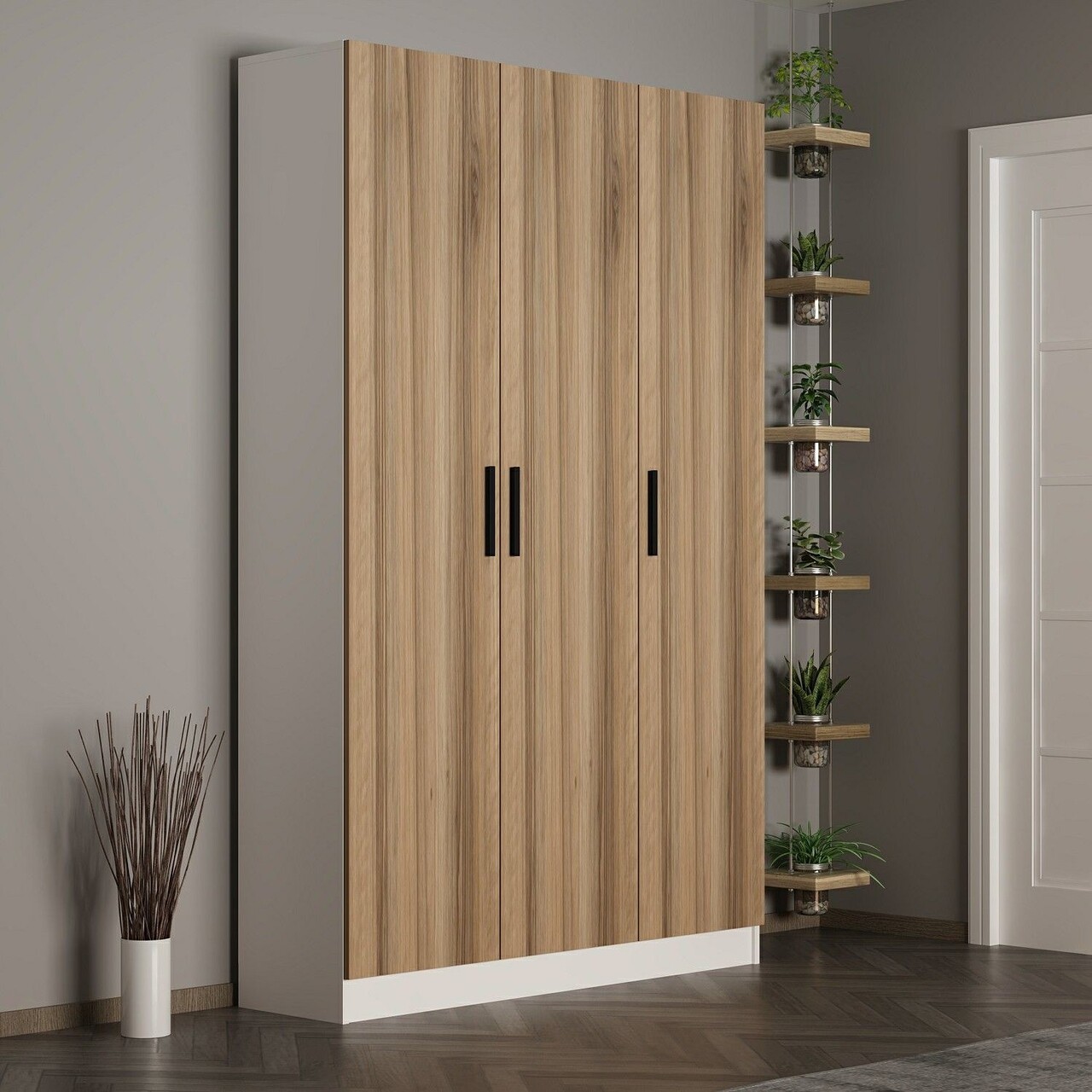 Cuier de perete, Hanah Home, Noah, 135x210x35 cm, Maro - imagine 3